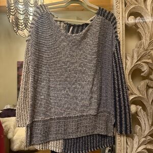 Free People Navy Striped Sweater